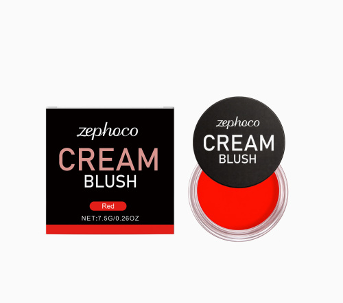 zephoco 红色丝滑润肤腮红 水润显色打造红润光泽自然修容彩妆