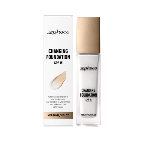 zephoco 温感调色粉底液 自然服帖遮瑕轻薄水润妆容粉底液
