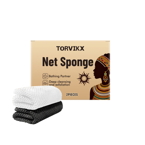 TORVIKX 去角质沐浴巾(黑白色) 温和清洁角质搓澡洗漱用品搓澡巾