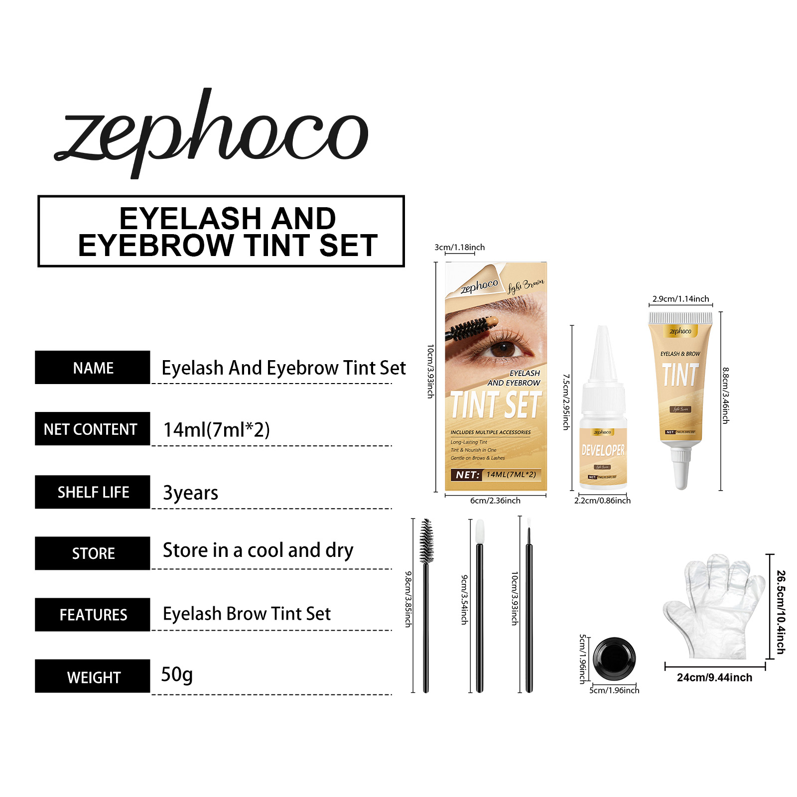 Eyebrow Tinting Set Light Brown Natural Long Lasting Daily Makeup_voghion.com