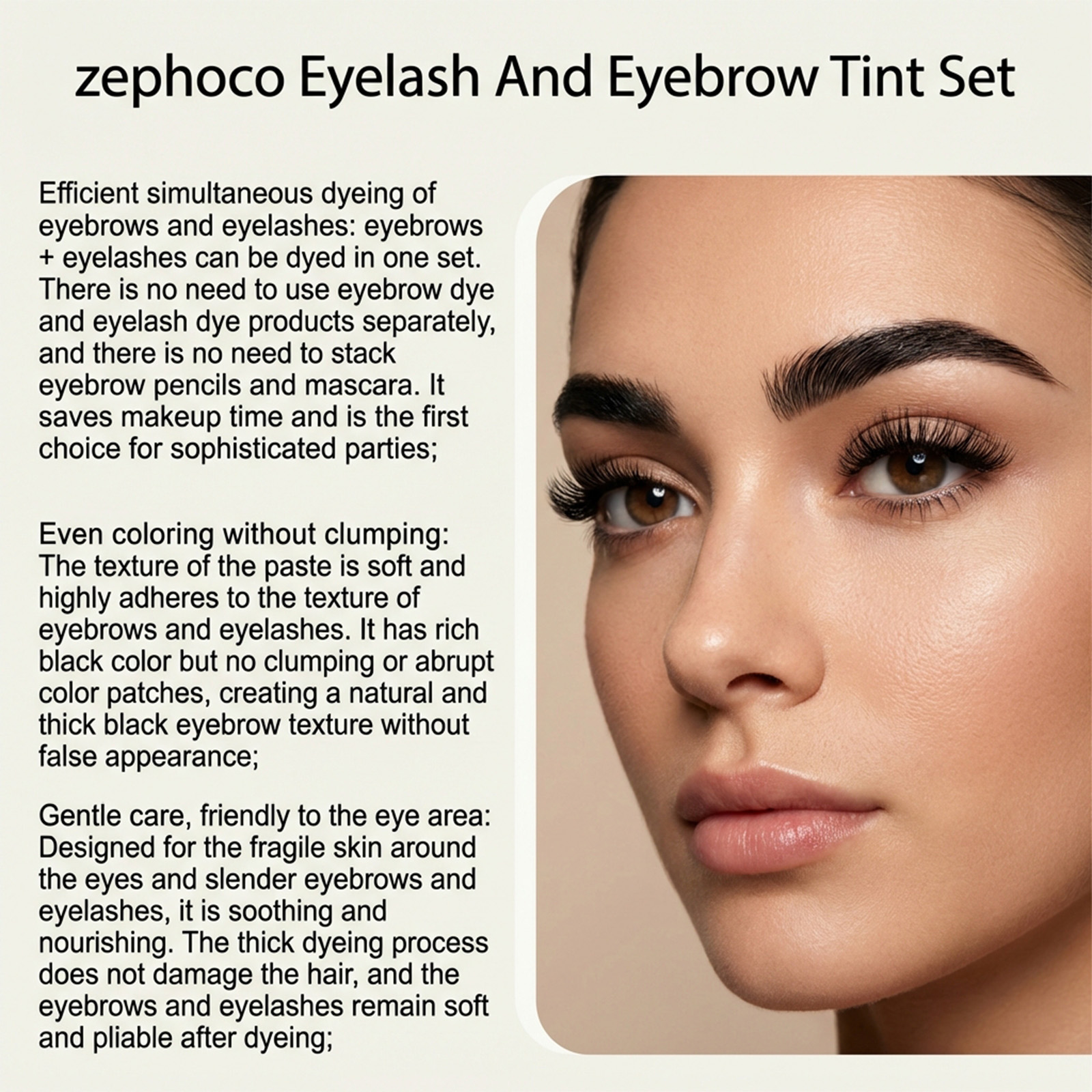 zephoco Eyebrow Coloring Set (Light Brown) Smooth, Easy To Apply, Natural, Lightweight, And Stylish For Daily Makeup Enhancement_voghion.com