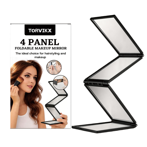 TORVIKX 四面折叠化妆镜 日常可折叠化妆镜4面板简易便携化妆镜