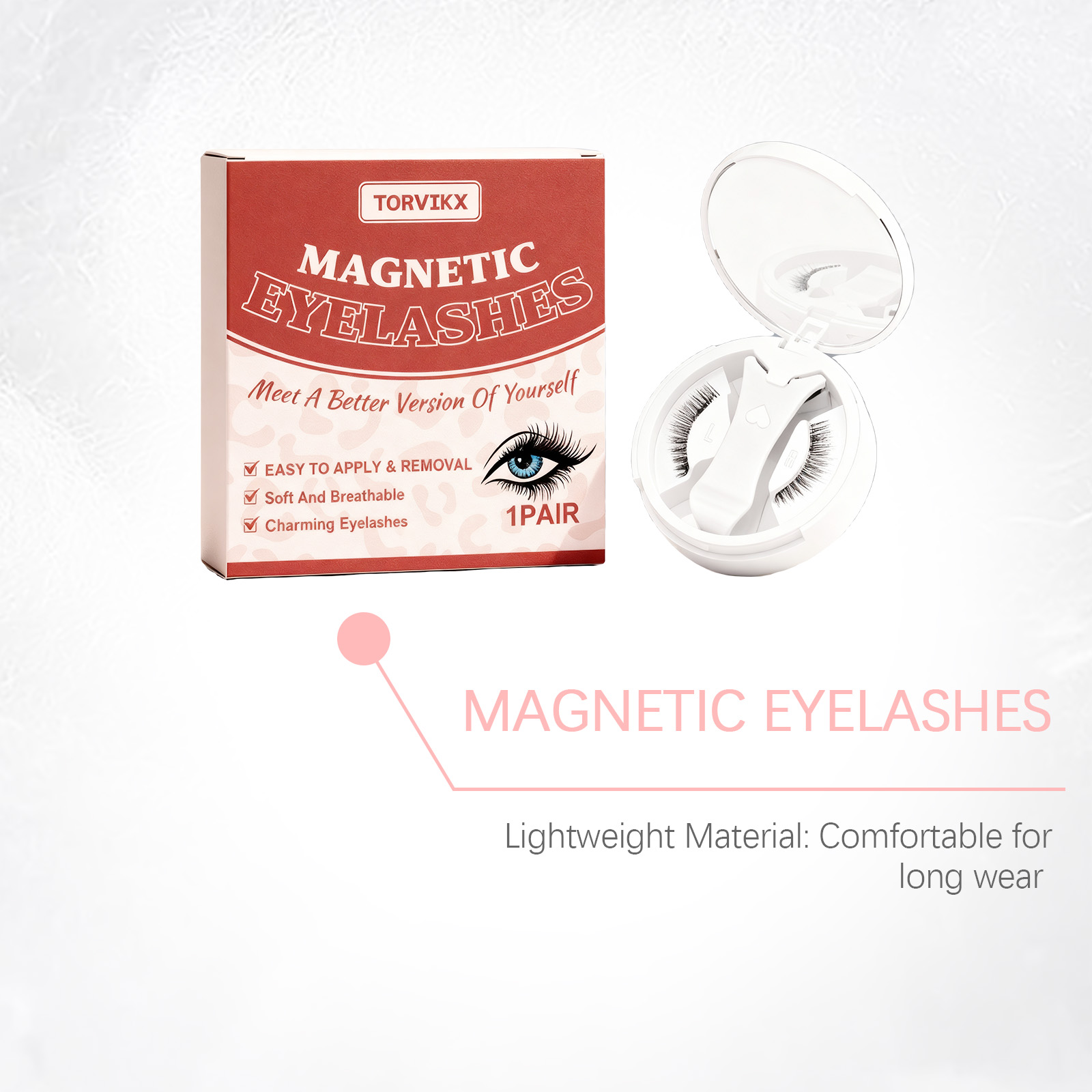 TORVIKX Magnetic Extension Eyelashes Set Naturally Curled, Fluffy, Lightweight, Easy To Use And Not Likely To Fall Off, Perfectly Adhering To The Eyes_voghion.com