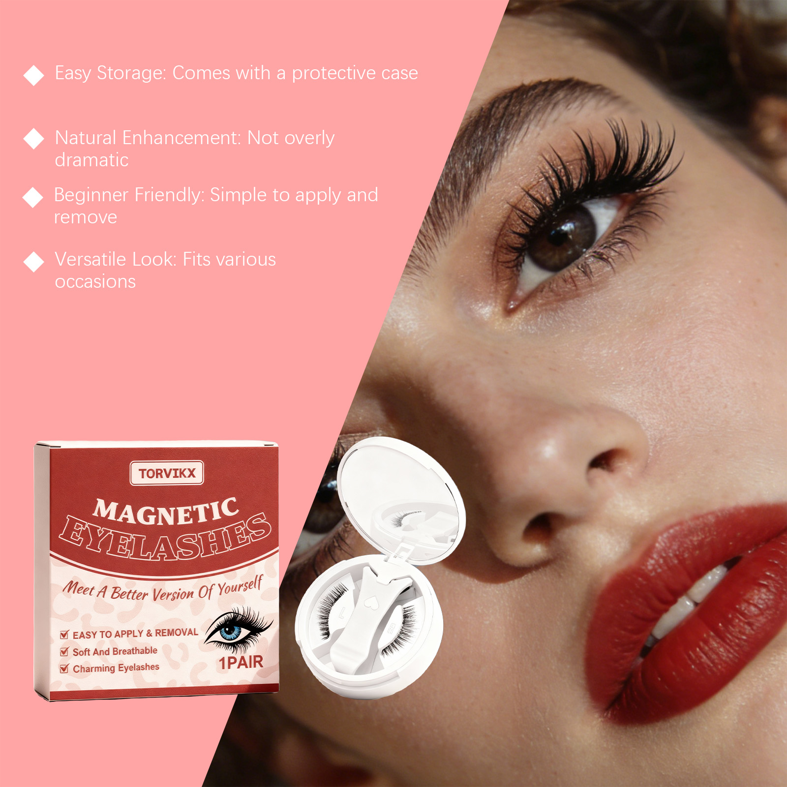 Magnetic Eyelashes Set Natural Fluffy Lightweight Easy To Apply_voghion.com