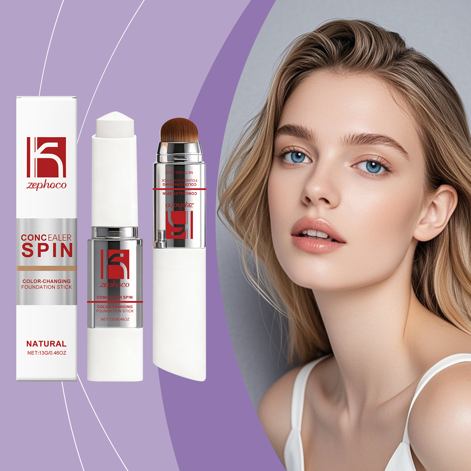 Tinted Foundation Stick (Natural Color) - Refreshing, Lightweight, With A Natural Makeup Effect, Moisturizing, Smooth And Comfortable To Wear._voghion.com