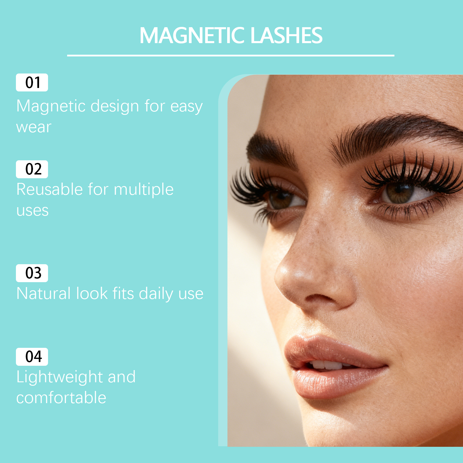 Nymixa Magnetic False Eyelashes Natural Curled Style Fluffy Soft_voghion.com