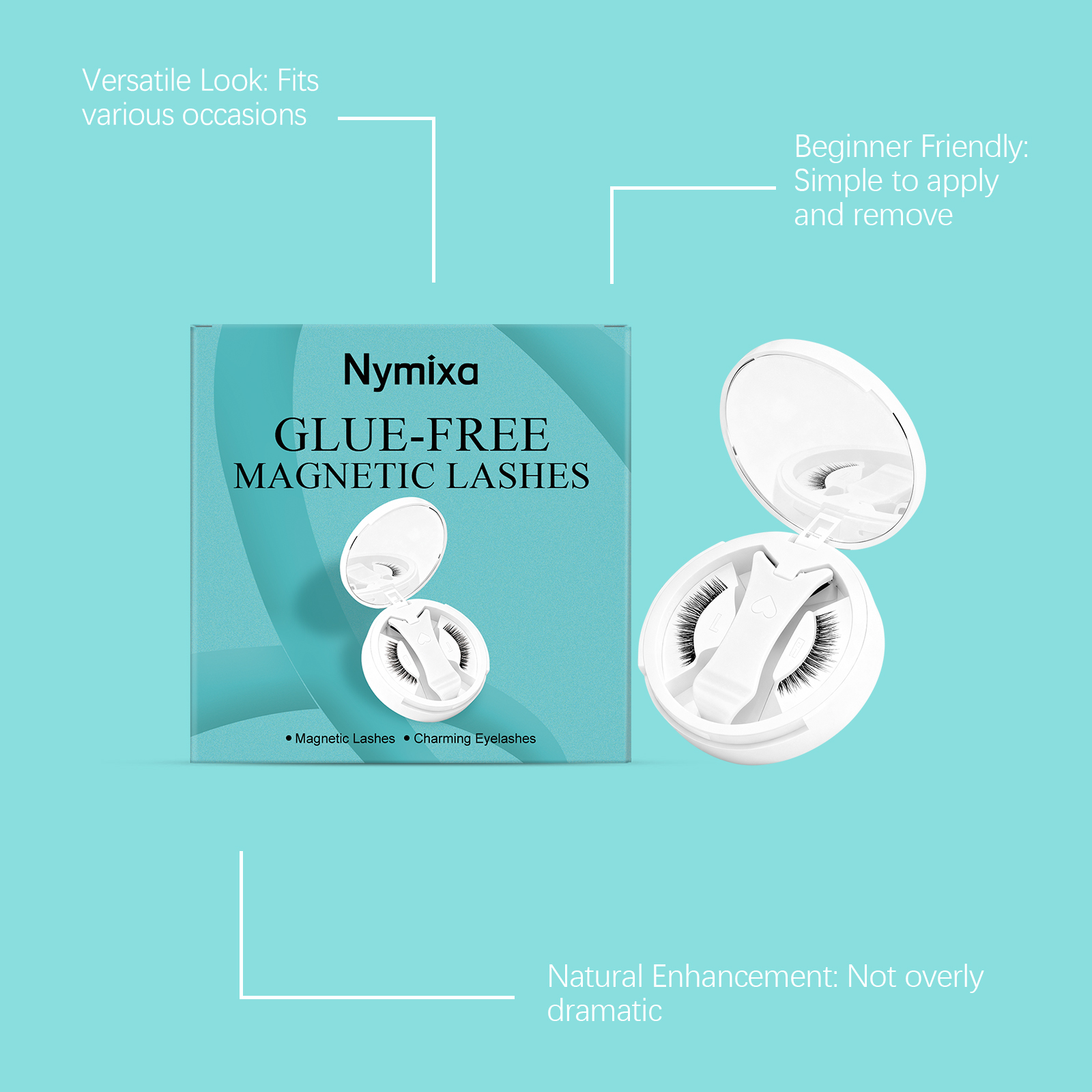 Nymixa Magnetic False Eyelashes Natural Curled Style Fluffy Soft_voghion.com
