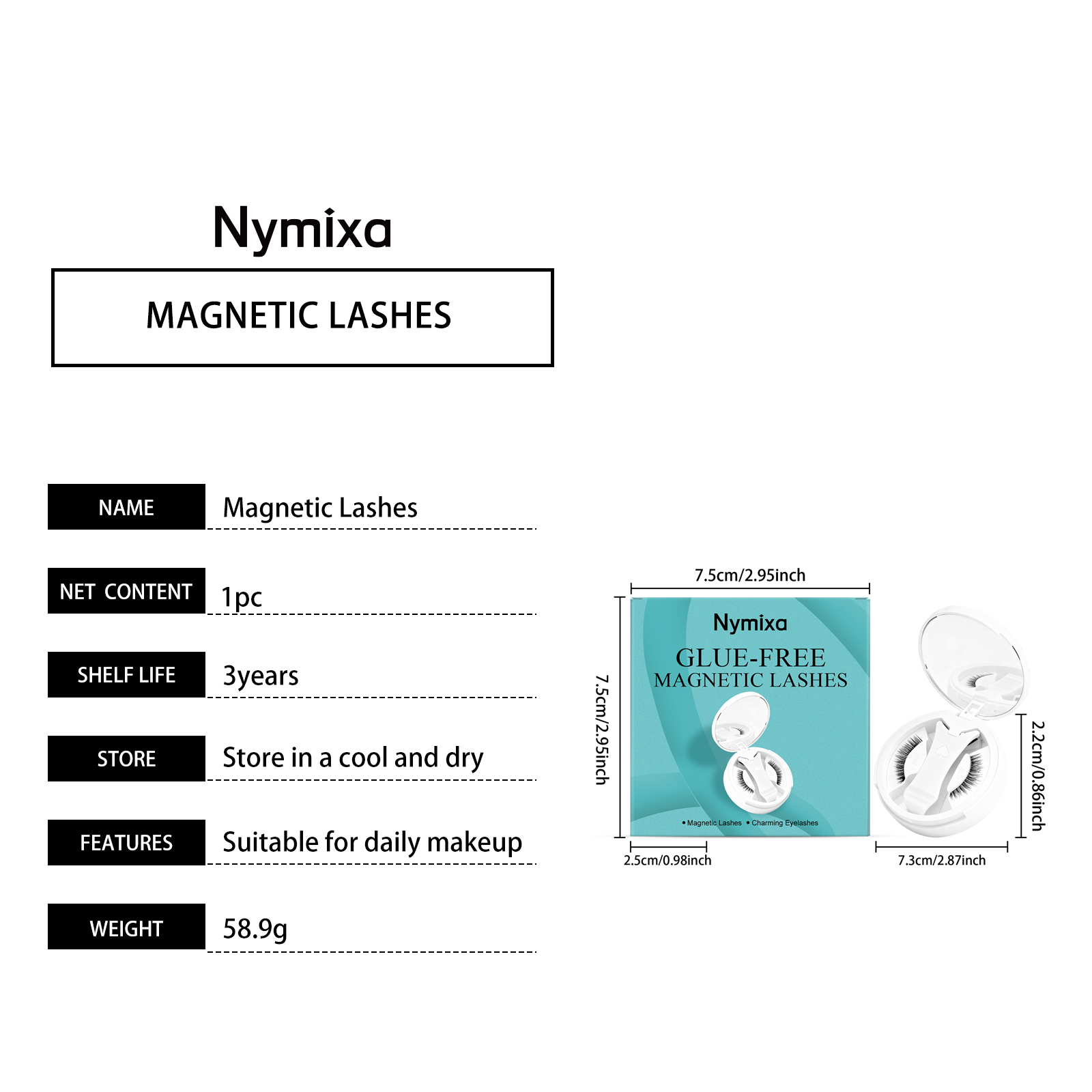 Nymixa Magnetic False Eyelashes Natural Curled Style Fluffy Soft_voghion.com