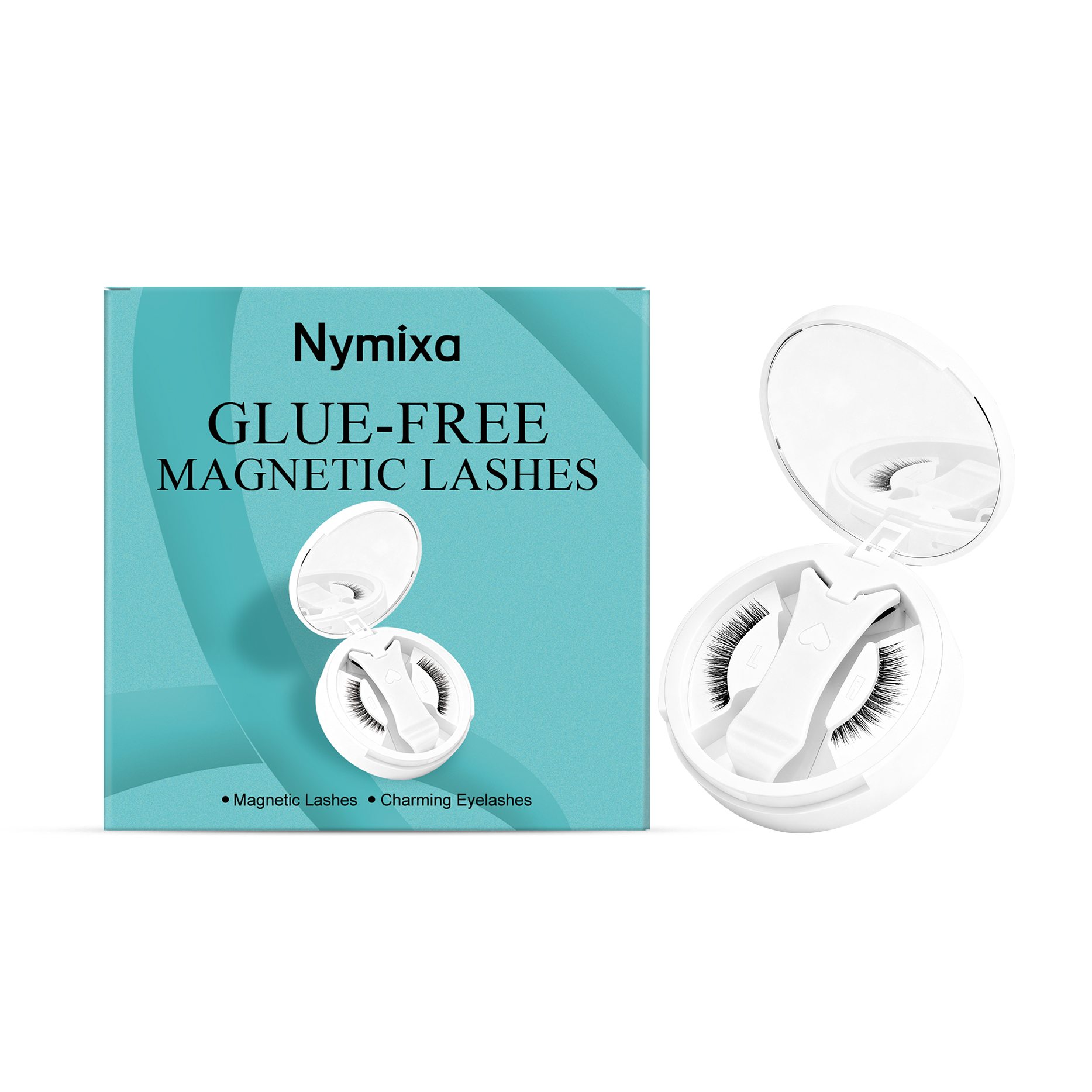 Nymixa Magnetic Suction False Eyelash Set, Curled Up Style, Natural Hair Flow, Atmosphere, Fluffy And Soft Material, Easy To Operate_voghion.com