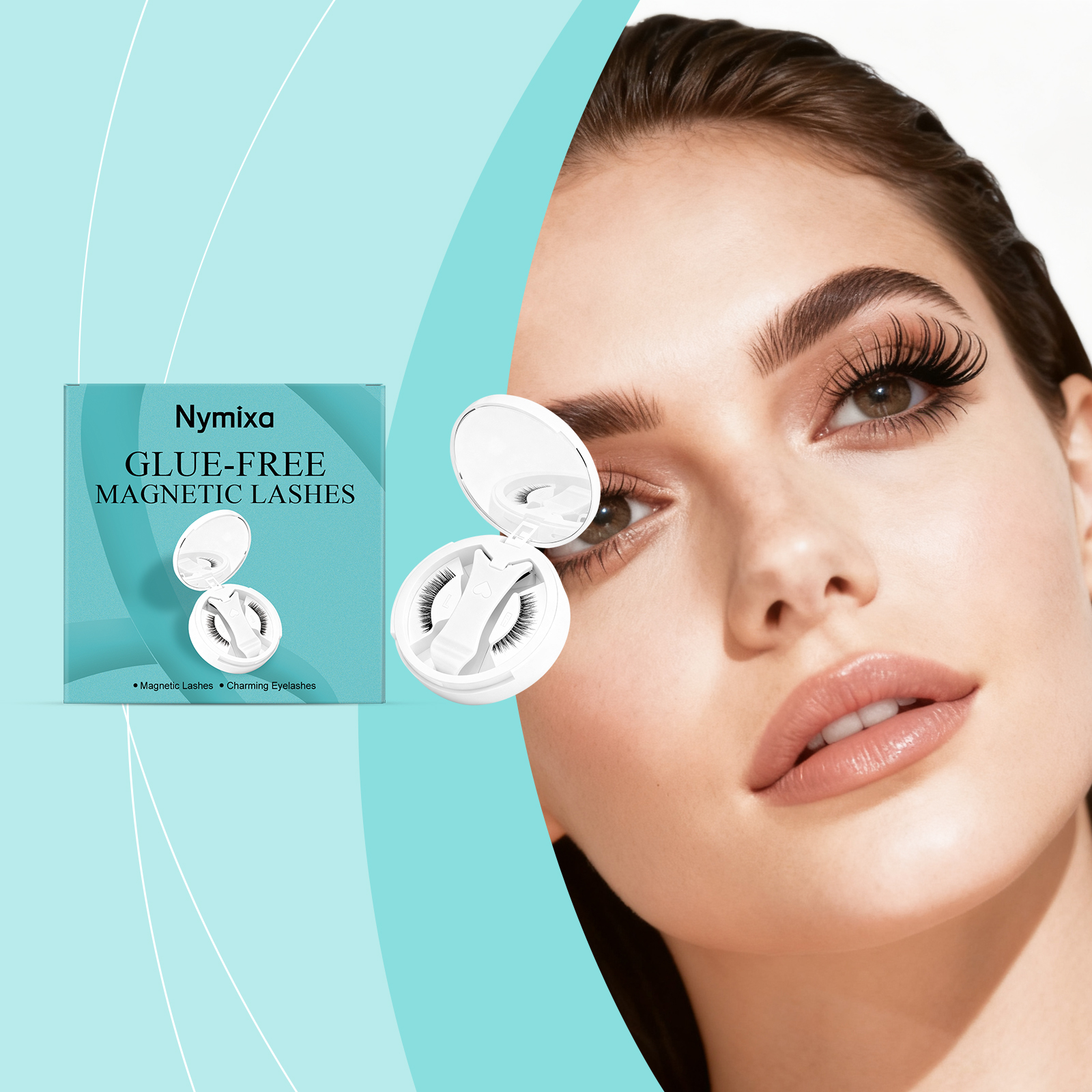 Nymixa Magnetic False Eyelashes Natural Curled Style Fluffy Soft_voghion.com