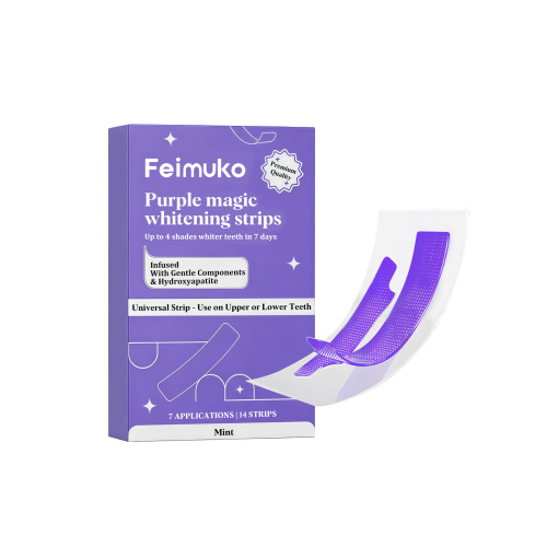 Feimuko 紫色牙齿护理贴 蕴含薄荷精华清洁养护无刺激隐形贴合