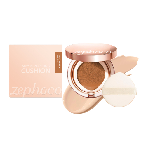 zephoco 轻盈无瑕气垫粉底（可可色）轻薄透气底妆服帖妆容水润