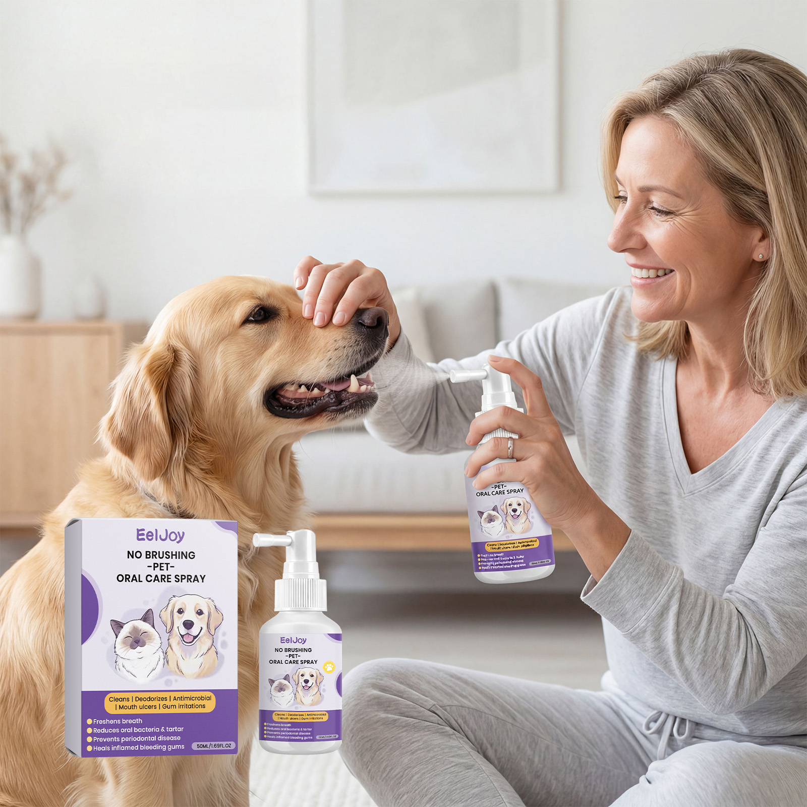 EELJOY Pet – Tägliches Mundpflegespray für Katzen und Hunde für frischen Atem_voghion.com