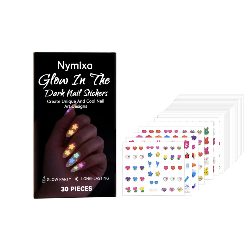 Nymixa 夜光美甲贴纸套装 夜间发光DIY美甲装饰多花纹贴附美甲贴
