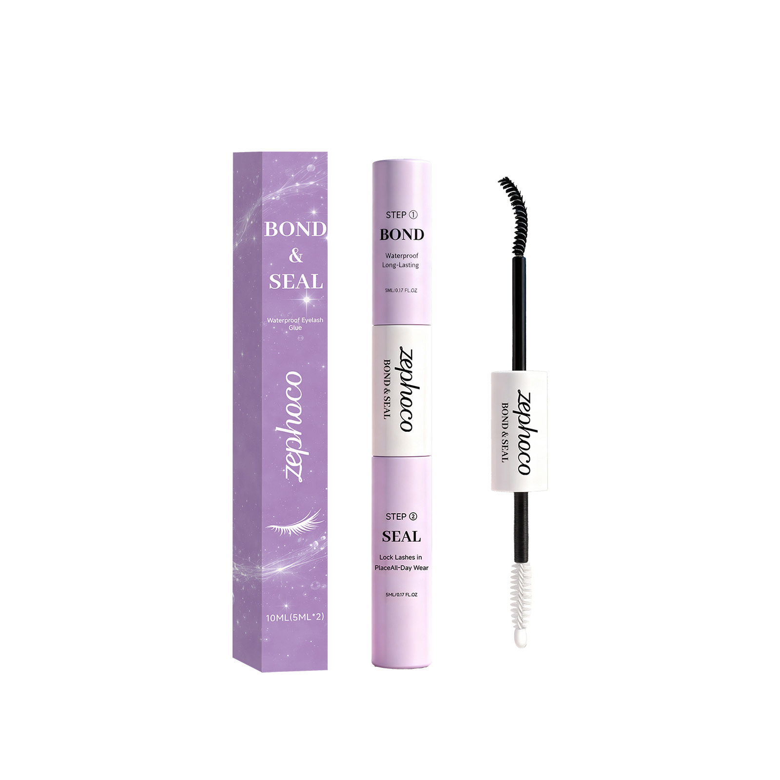 zephoco Waterproof Long-Lasting Eyelash Glue. Long-Lasting Styling For Daily Commutes. Double-Ended Design For Portability. Natural Makeup Effect._voghion.com