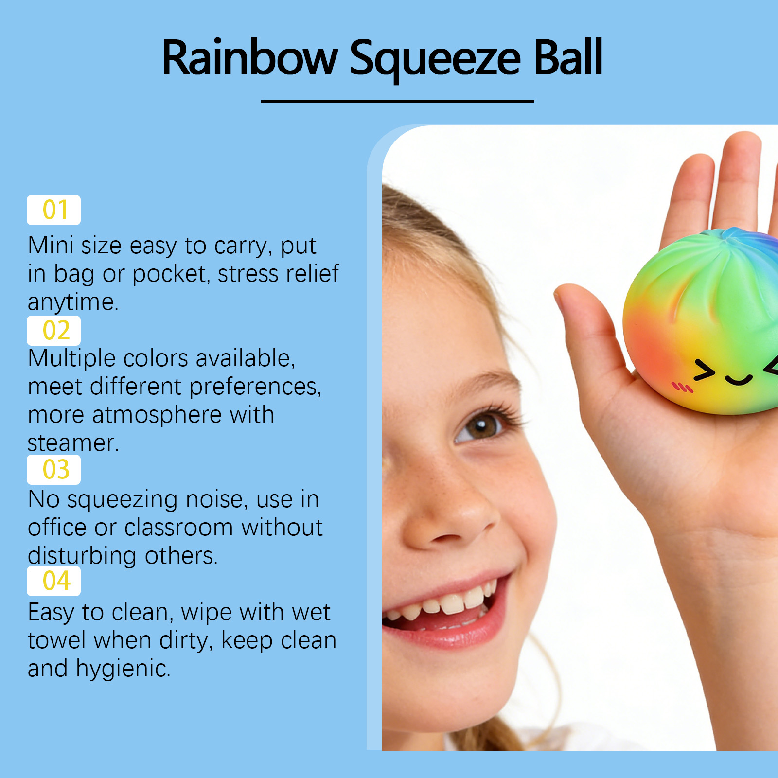 Rainbow Baozi Squishy Stress Relief Toy Soft Slow Rebound_voghion.com