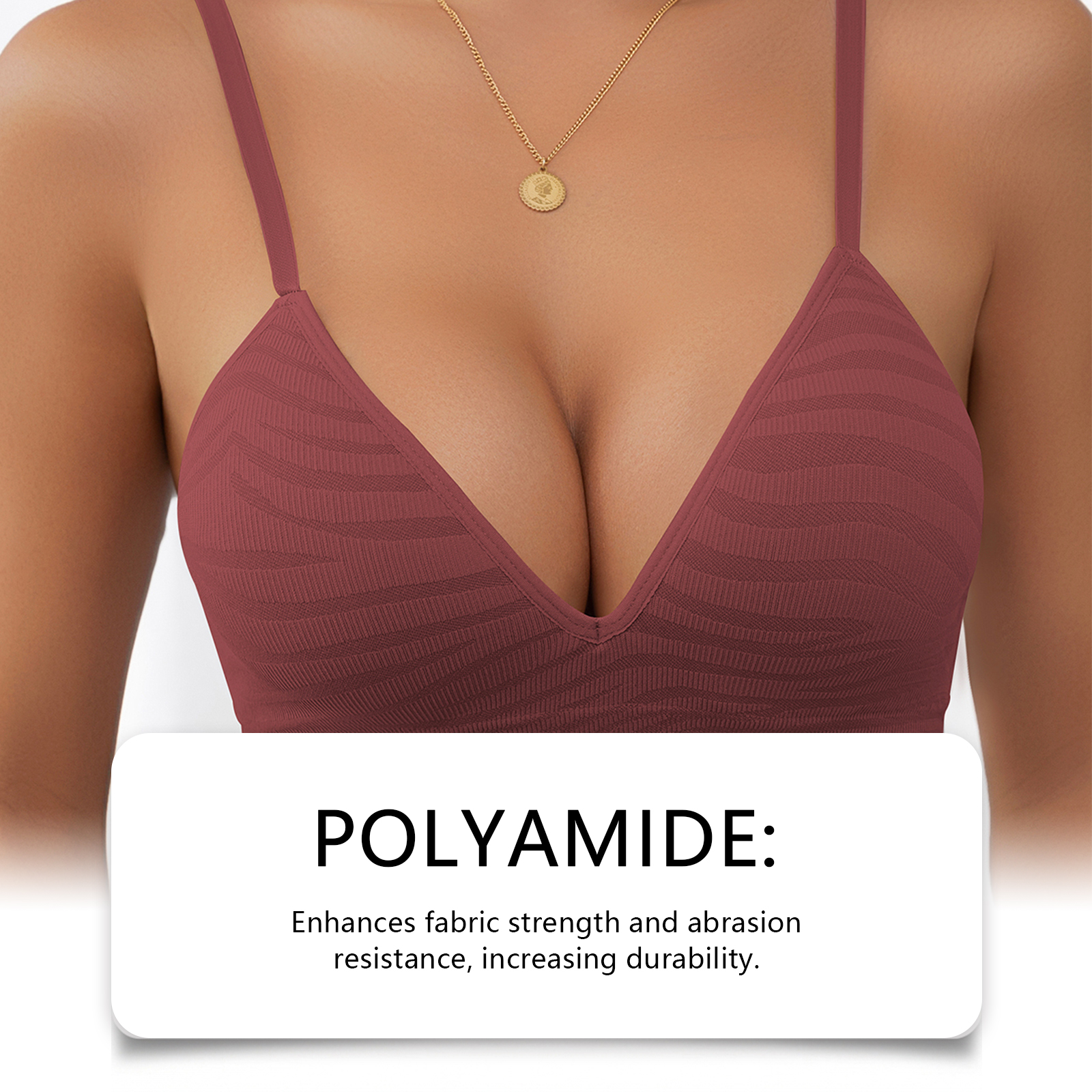Zeriluna Deep V Zebra-Patterned Fixed Cup Bra. Soft And Comfortable,_voghion.com
