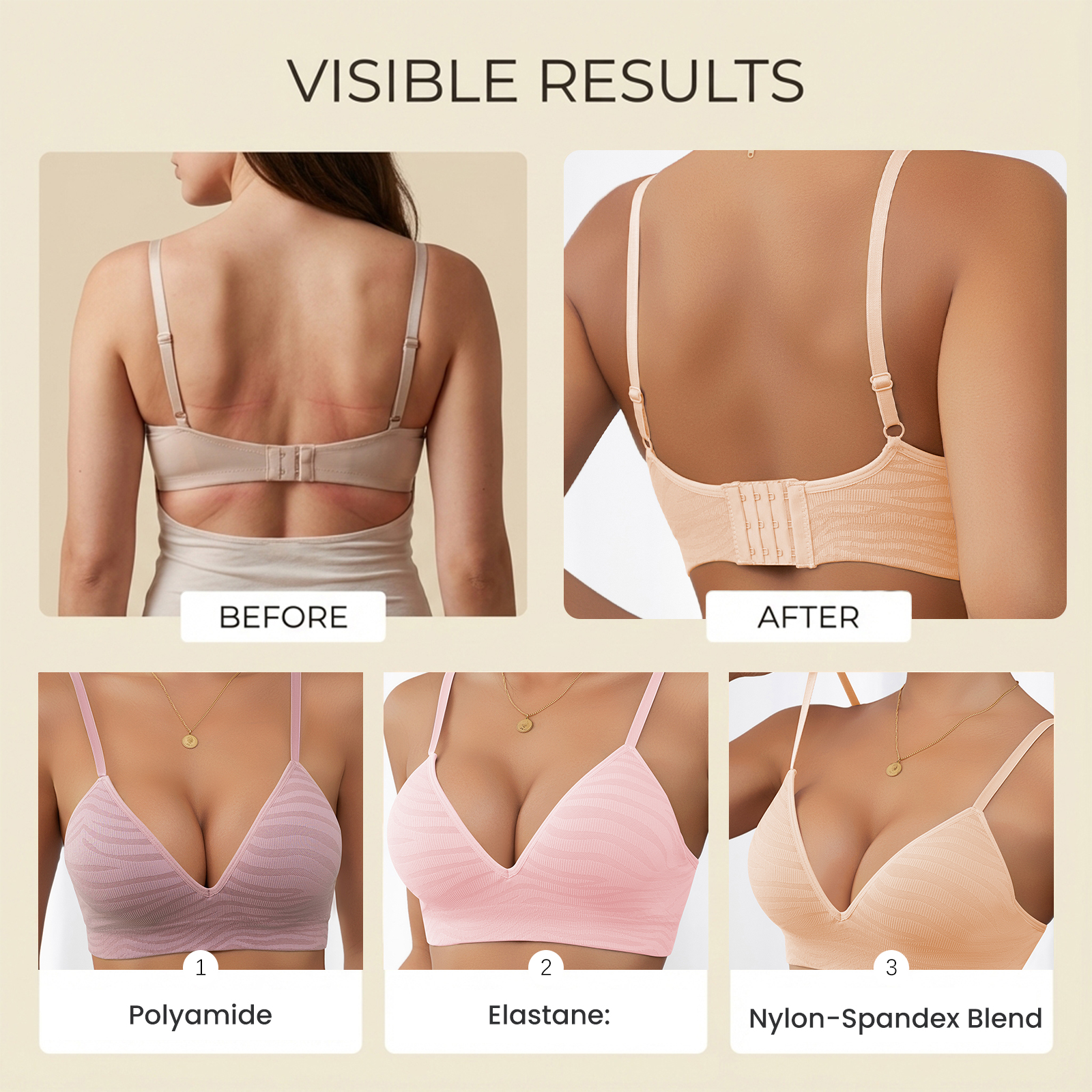 Zeriluna Deep V Zebra-Patterned Fixed Cup Bra. Soft And Comfortable,_voghion.com
