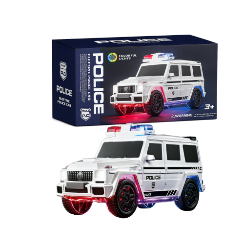 Dowmoo 电动特技开门警车玩具 趣味仿真激发好奇心娱乐互动玩具