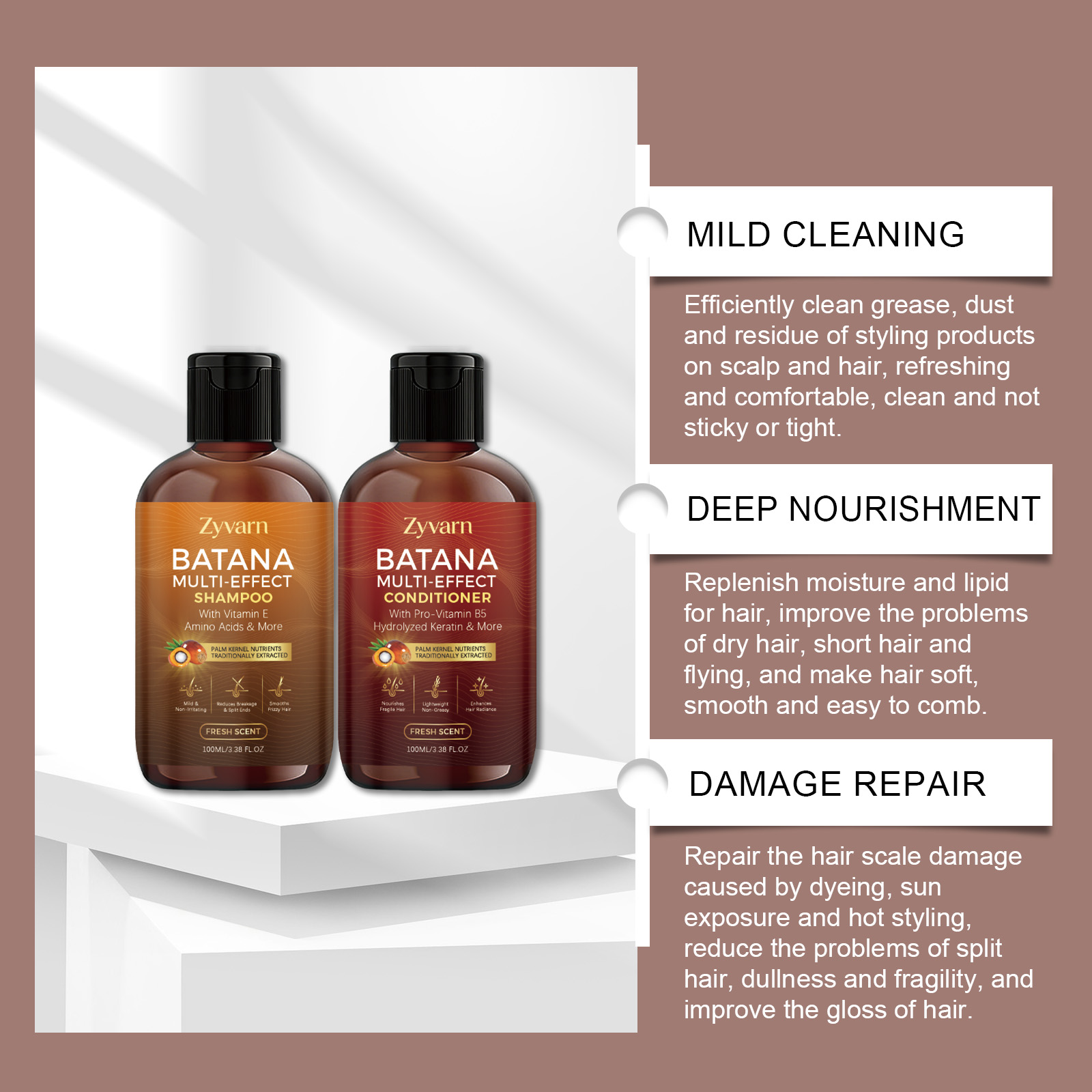 Gentle Hair Care Set Multi-effect Shampoo And Conditioner For Hair_voghion.com