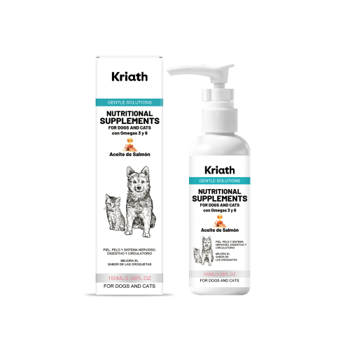 Kriath 犬猫用三文鱼油补充剂 温和护理宠物身体日常毛发柔顺光泽