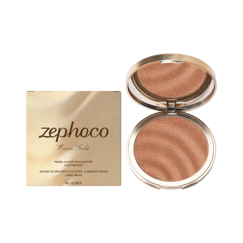 zephoco 鎏金高光粉饼（暖金色）丝滑贴肤自然哑光轻盈细腻粉饼