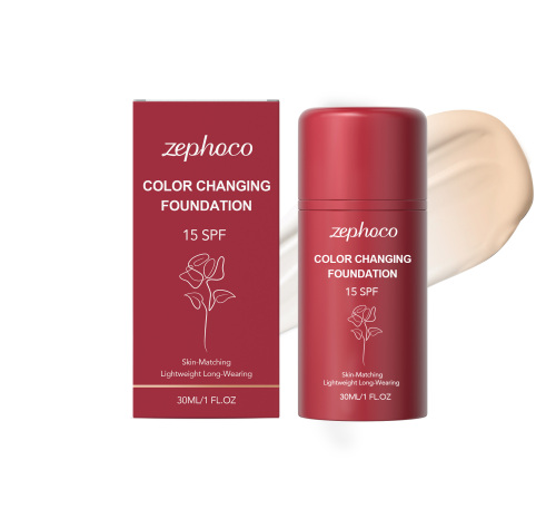 zephoco 温变防护粉底液 水润清透轻薄服帖日常便携打造自然底妆