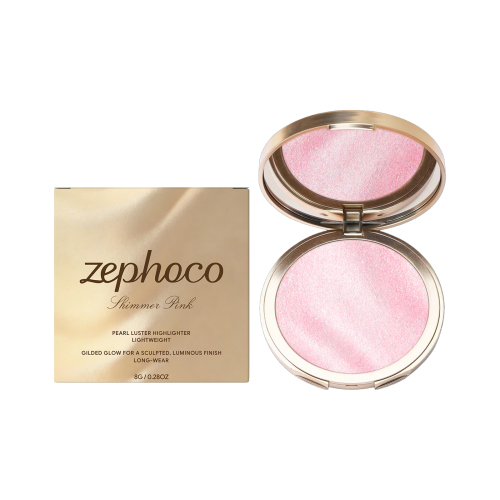 zephoco 闪粉色鎏金高光粉饼 轻薄细腻哑光雾面妆感服帖闪粉粉饼