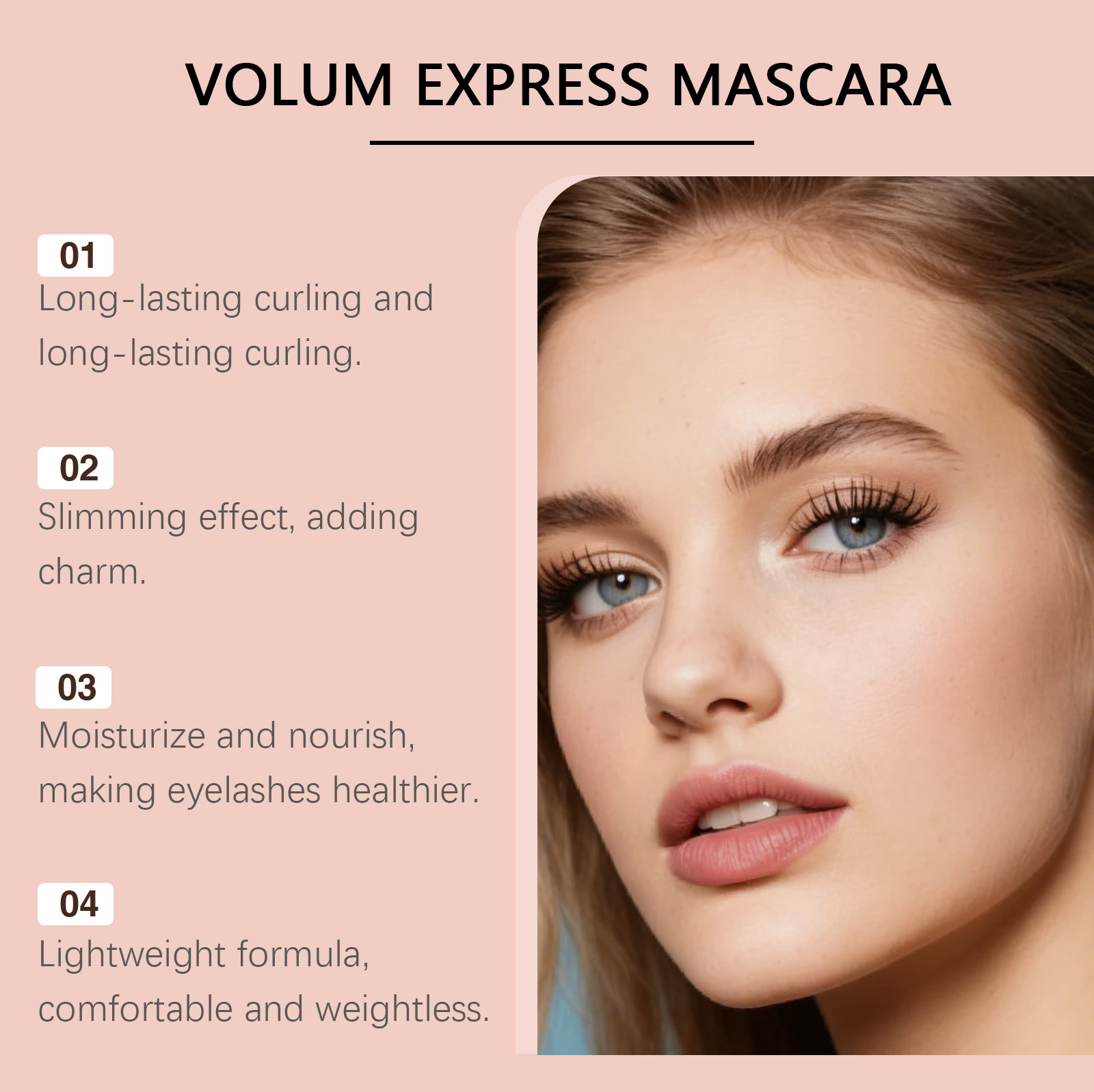 Zephoco Waterproof Mascara Dark Brown Natural Curling Long Lasting_voghion.com