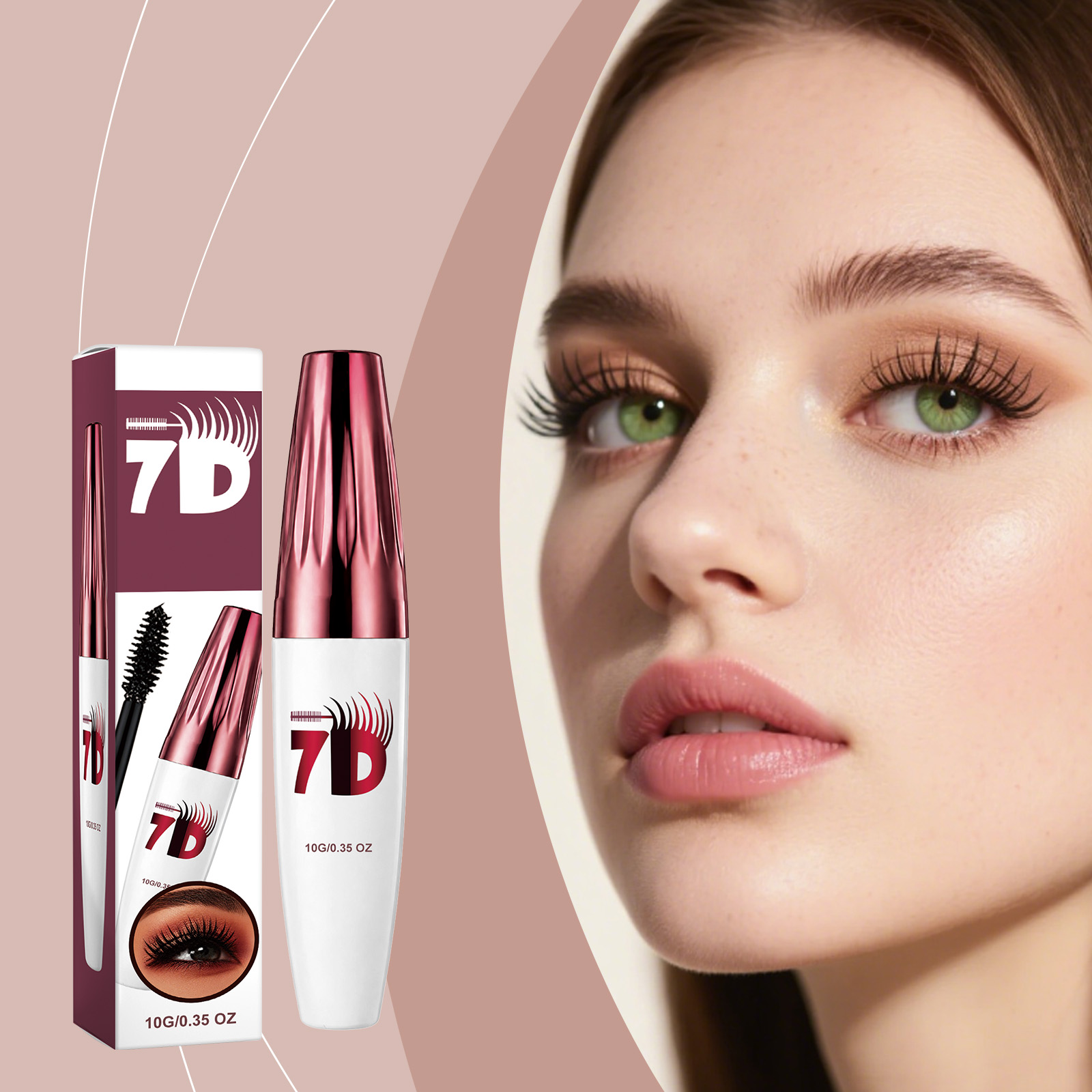 AMZ Curly 3d Eyelash Mascara (Black) - Provides Natural Makeup Hold, Beautifully Shapes The Eyelash Curve, Is Smooth And Fine, And Does Not Smudge._voghion.com