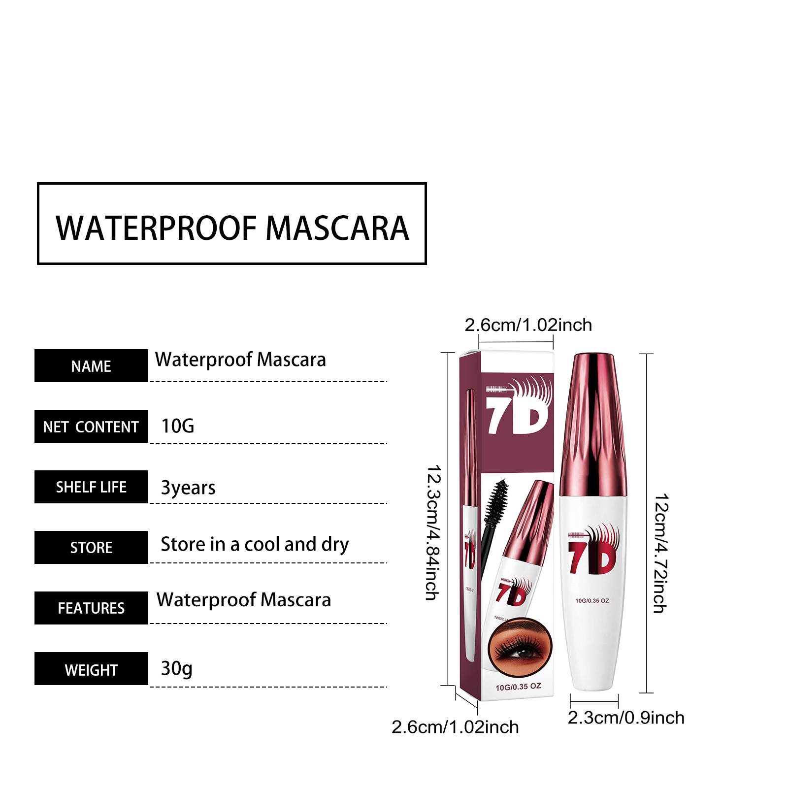 Amz Curly 3d Eyelash Mascara Black Natural Makeup Long Lasting_voghion.com