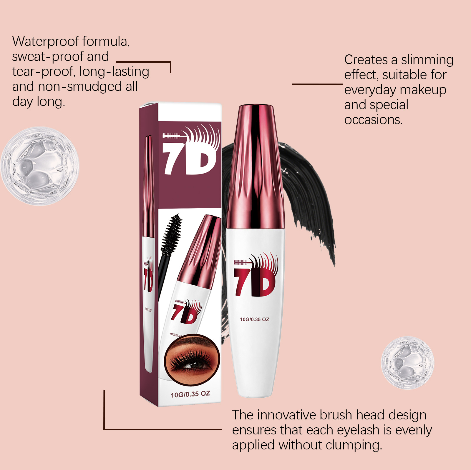 Amz Curly 3d Eyelash Mascara Black Natural Makeup Long Lasting_voghion.com