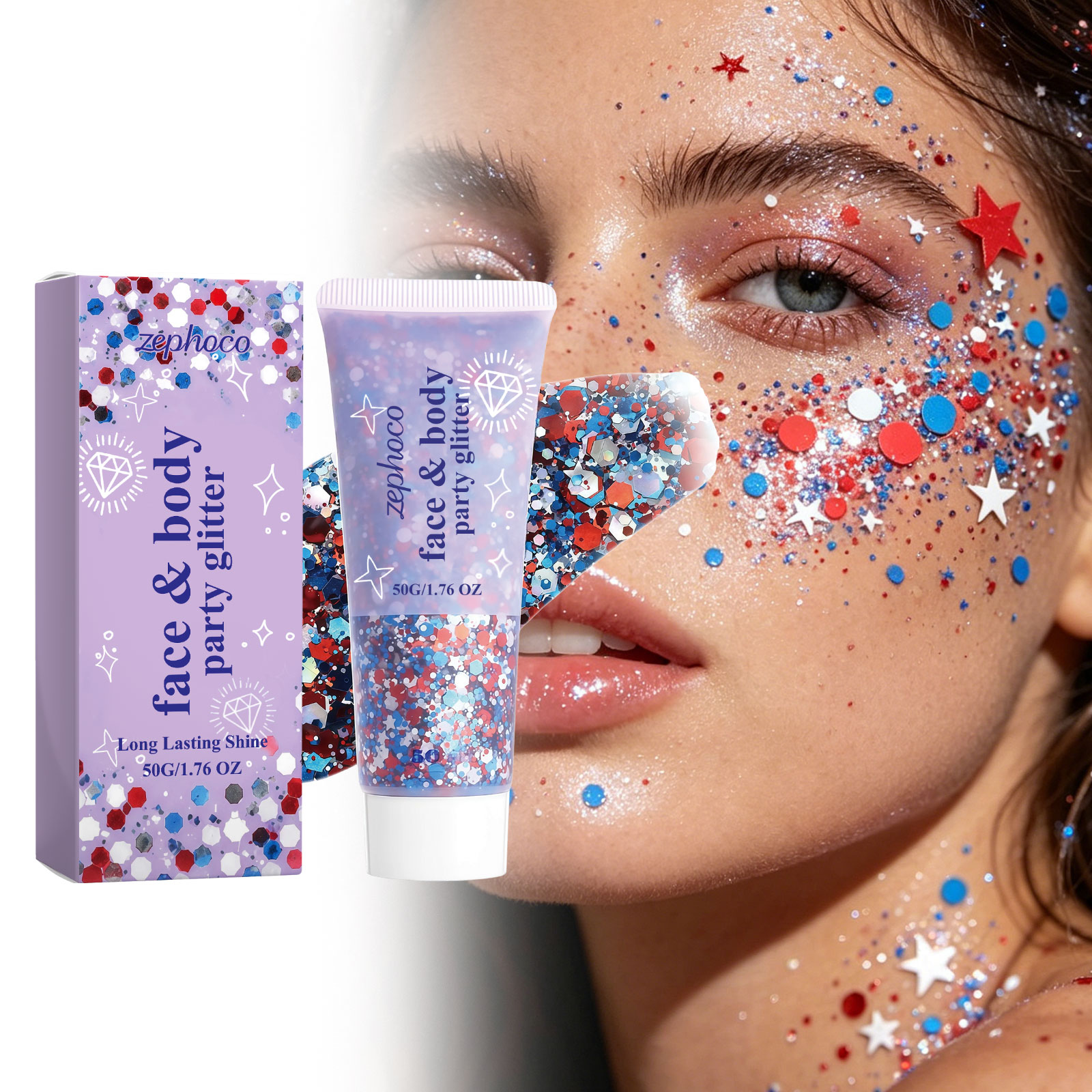 zephoco Colorful Gel Glitter Paste - Creative Makeup With Natural Rich Color And Vivid Glitter For Festive Atmosphere And Personalized Glitter Paste_voghion.com