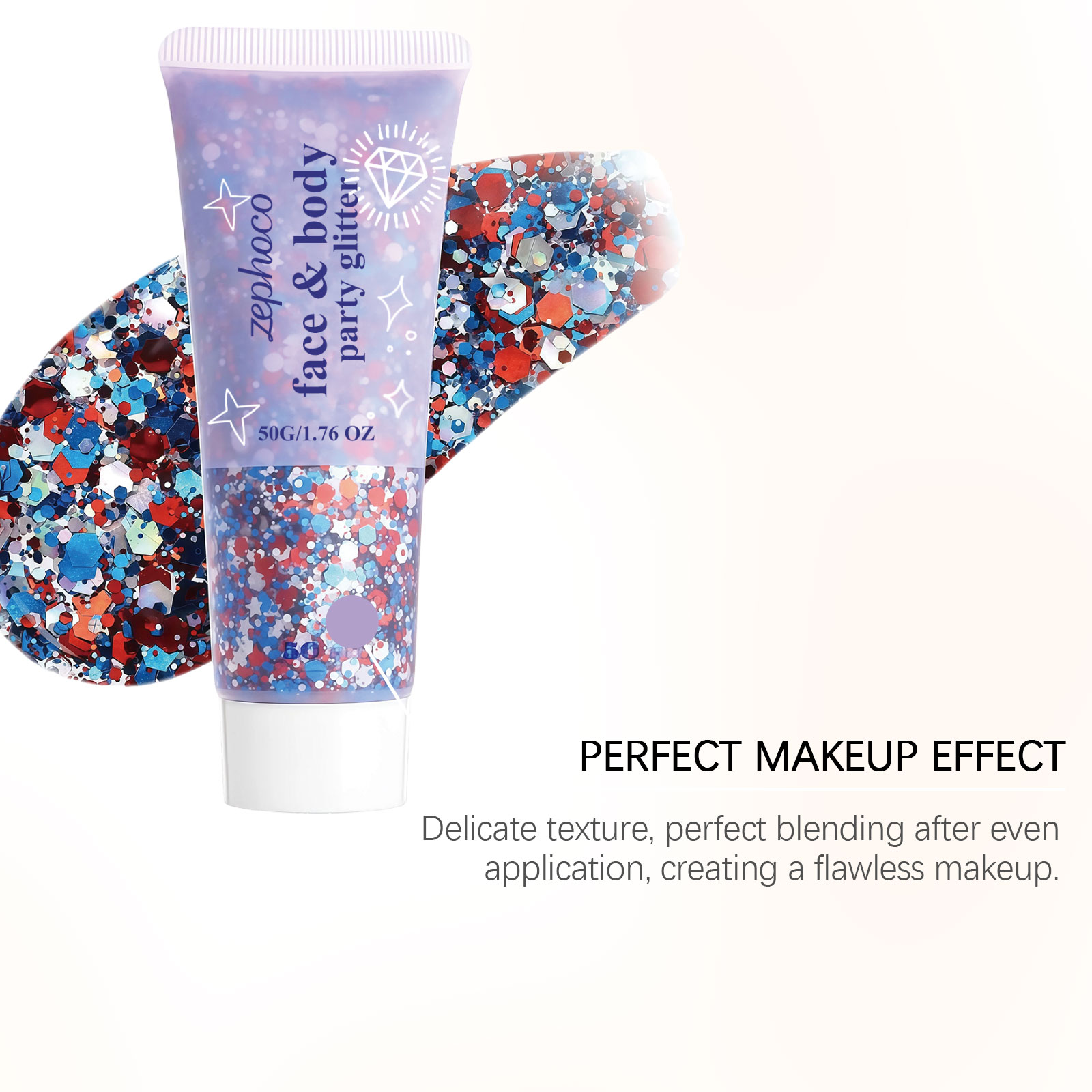 Zephoco Colorful Gel Glitter Paste For Festival Makeup_voghion.com