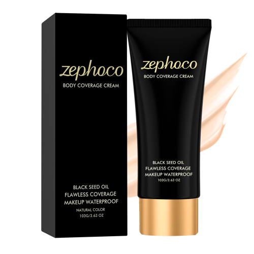 zephoco 防水有效遮盖粉底霜（自然色）防水防汗持妆隐瑕疵养肤粉底霜
