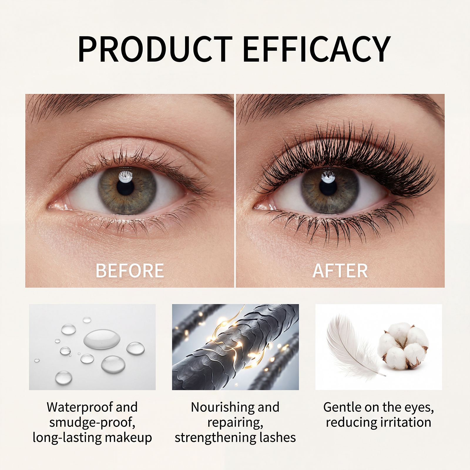 Mascara nero incurvante lunga durata per ciglia naturali_voghion.com