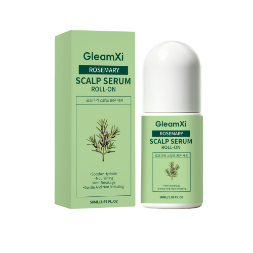 GleamXi 迷迭香生发精华滚珠 含咖啡因和烟酰胺精准头皮护理