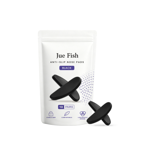 Jue Fish 硅胶防滑鼻垫（黑色）自然贴合柔软硅胶材质防滑眼镜鼻托