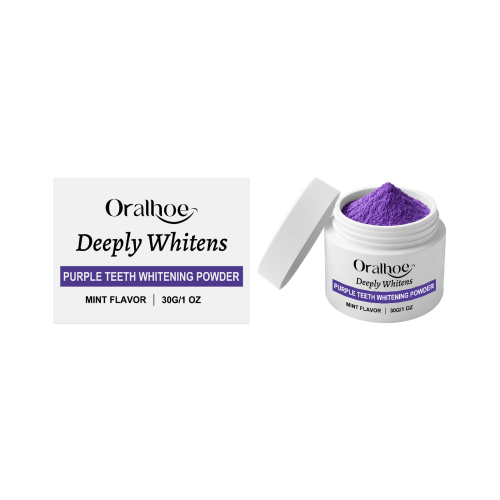 ORALHOE 紫色牙齿美白粉 细腻温和去渍清新口气易控用量含羟基磷灰石牙粉