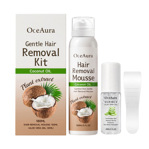 OCEAURA 温和脱毛套装 脱毛护理同步专用刮板贴合柔和软化毛发植萃精华呵护套装