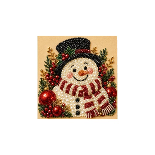 DOWMOO DIY圣诞珍珠钻石绘画套装-胖雪人 3D凸起闪光家庭放松套装