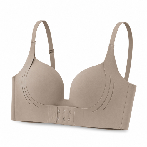 Zeriluna 无痕立体承托聚拢文胸（咖啡色） 舒适亲肤贴合多色前扣方便穿戴