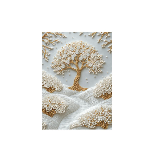 AMZ 珍珠钻石绘画珍珠艺术套装-雪天梅花树 优质珍珠莱茵石3D立体纹理初学者DIY多场景装饰其他玩具