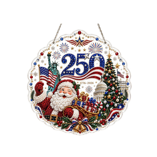 AMZ 圣诞珍珠钻石艺术饰品圣诞周年 3D立体闪亮透光多场景其他玩具
