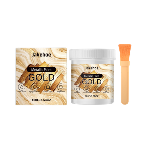 JAKEHOE 水性金属漆（金色）多基材通用高光泽均匀水性易清洗室内户外漆