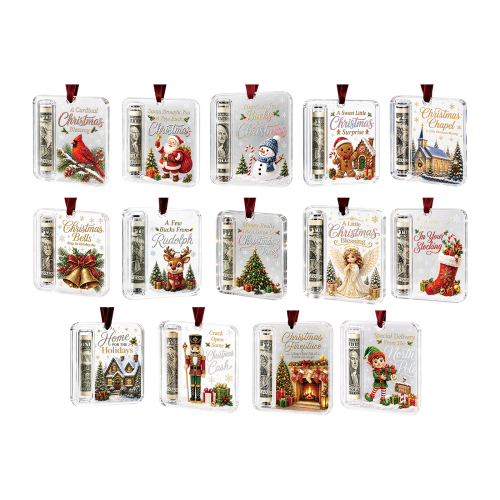 AMZ 圣诞节现金礼物装饰品（雪人）圣诞主题钞币插槽悬挂装饰其他玩具