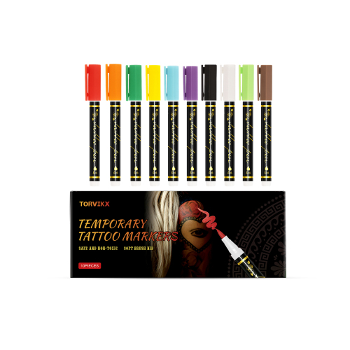 TORVIKX 临时纹身彩绘笔 节日派对适用涂鸦创作自然亲肤便捷彩绘笔