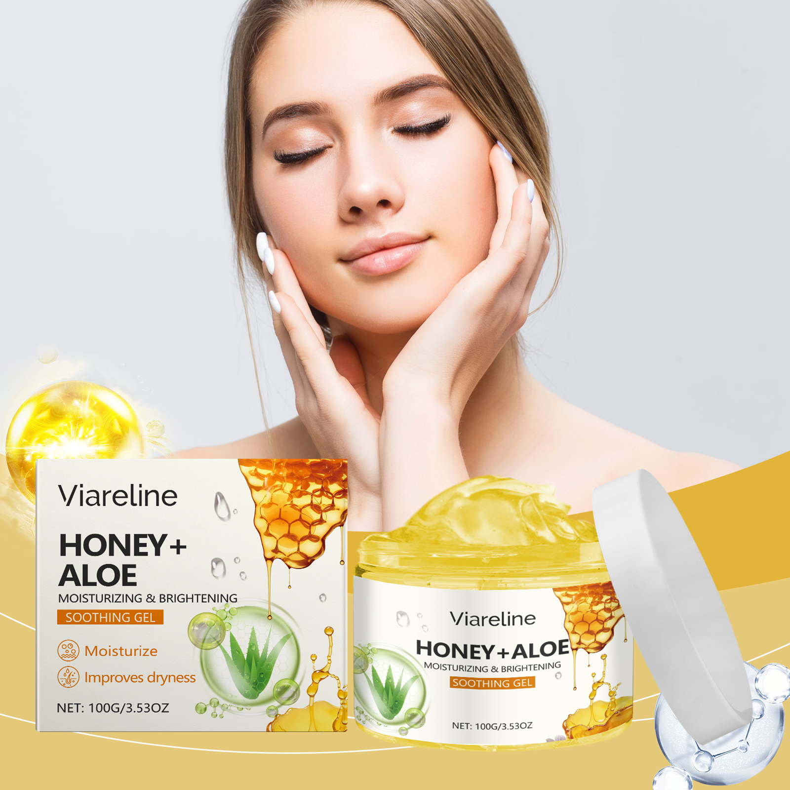 viareline-aloe-vera-honey-moisturizing-gel-soothing-and-refreshing-after-sun-moisturizing-oil-control-moisturizing-facial-skin-care