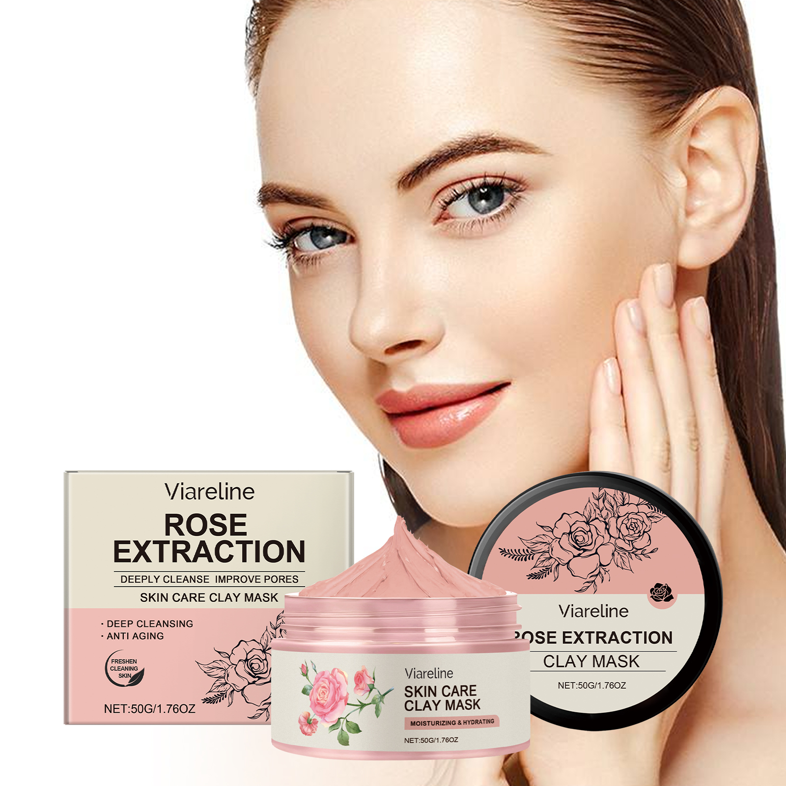 viareline-rose-cleansing-mud-mask-gently-cleanses-facial-skin-with-pure-delicate-and-moisturizing-facial-mask