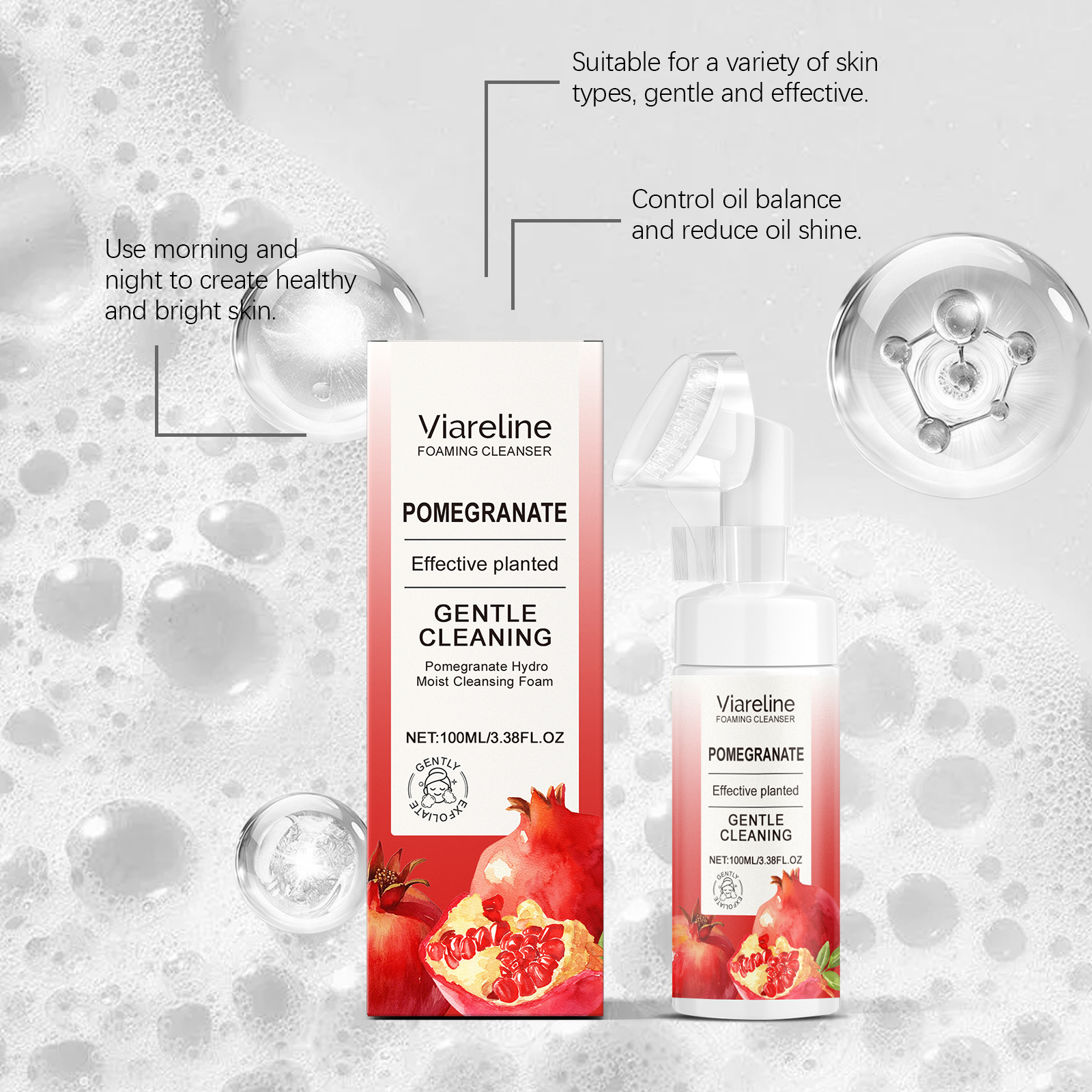 viareline-pomegranate-foam-cleanser-gently-cleanses-facial-skin-refreshing-and-moist-with-dense-foam